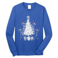 Dancing Christmas Skeletons Funny Spooky Christmas Graphic Long Sleeve Shirt