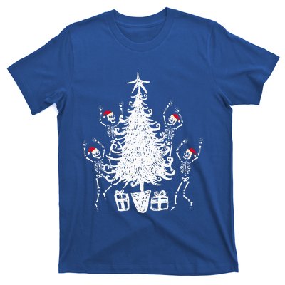 Dancing Christmas Skeletons Funny Spooky Christmas Graphic T-Shirt