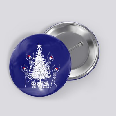 Dancing Christmas Skeletons Funny Spooky Christmas Graphic Button