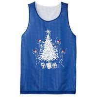 Dancing Christmas Skeletons Funny Spooky Christmas Graphic Mesh Reversible Basketball Jersey Tank