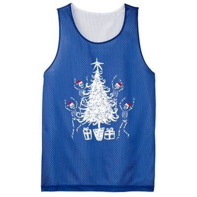 Dancing Christmas Skeletons Funny Spooky Christmas Graphic Mesh Reversible Basketball Jersey Tank