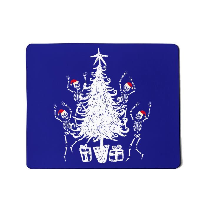 Dancing Christmas Skeletons Funny Spooky Christmas Graphic Mousepad