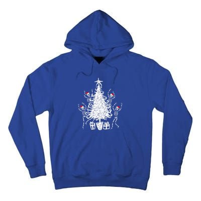 Dancing Christmas Skeletons Funny Spooky Christmas Graphic Tall Hoodie