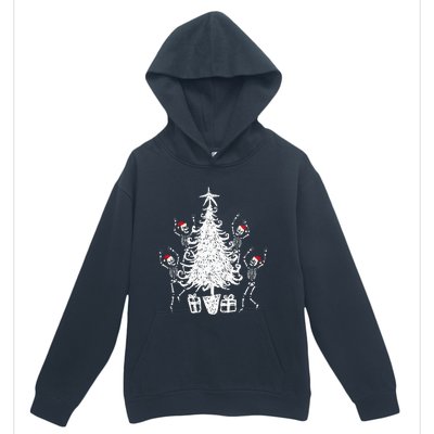 Dancing Christmas Skeletons Funny Spooky Christmas Graphic Urban Pullover Hoodie