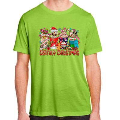 Deathly Christmas Sugar Skull And Coffee Cups Xmas Holiday Adult ChromaSoft Performance T-Shirt