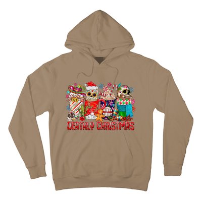 Deathly Christmas Sugar Skull And Coffee Cups Xmas Holiday Hoodie