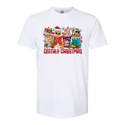 Deathly Christmas Sugar Skull And Coffee Cups Xmas Holiday Softstyle CVC T-Shirt