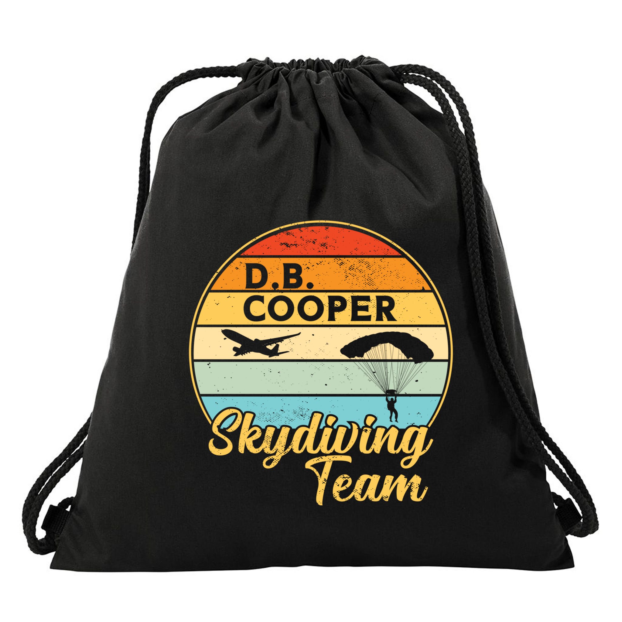 Db Cooper Skydiving Team 1971 Vintge Skyjacking History Gift Drawstring Bag