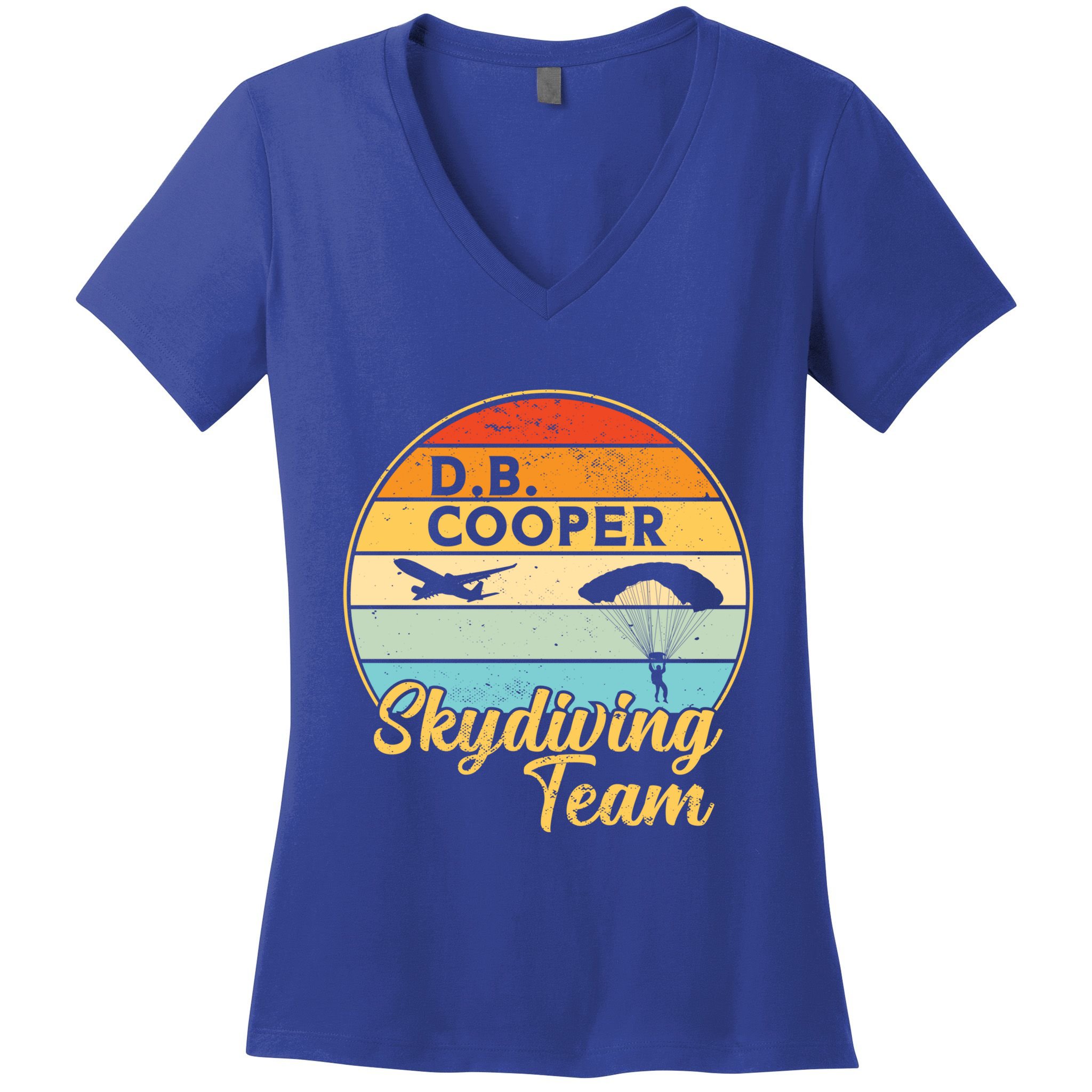 Db Cooper Skydiving Team 1971 Vintge Skyjacking History Gift Women's V-Neck T-Shirt