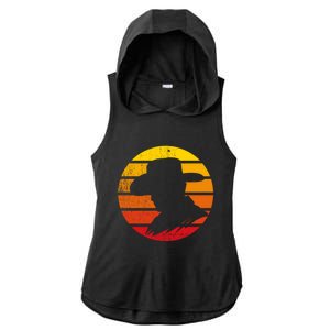 Distressed Cowboy Sunset Ladies PosiCharge Tri-Blend Wicking Draft Hoodie Tank