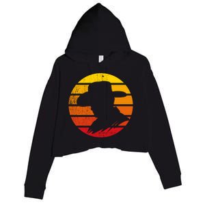 Distressed Cowboy Sunset Crop Fleece Hoodie