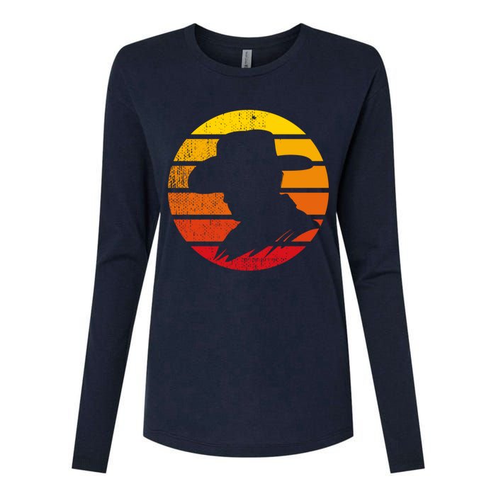 Distressed Cowboy Sunset Womens Cotton Relaxed Long Sleeve T-Shirt