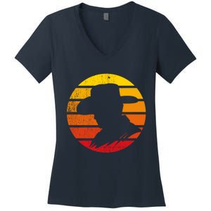 Distressed Cowboy Sunset Women's V-Neck T-Shirt