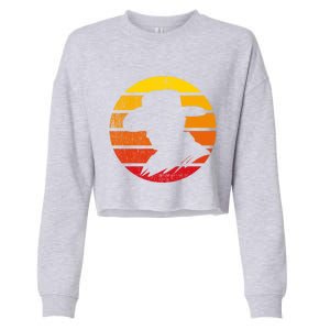 Distressed Cowboy Sunset Cropped Pullover Crew