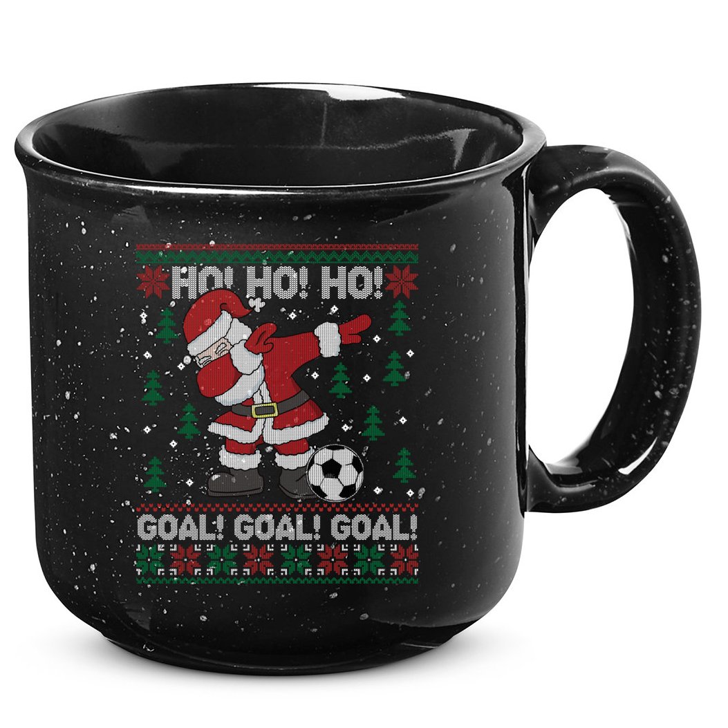 Dabbing Christmas Soccer Ho Santa Elf Ugly Xmas Sweater Cool Gift 15oz Campfire Ceramic Mug