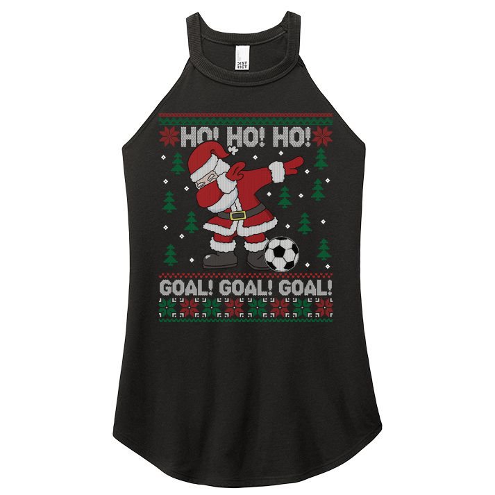 Dabbing Christmas Soccer Ho Santa Elf Ugly Xmas Sweater Cool Gift Women's Perfect Tri Rocker Tank