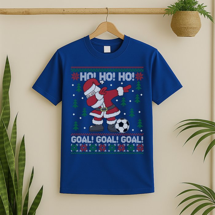 Dabbing Christmas Soccer Ho Santa Elf Ugly Xmas Sweater Cool Gift T-Shirt