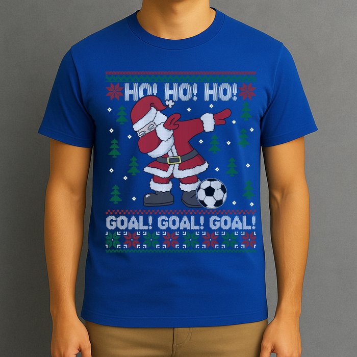 Dabbing Christmas Soccer Ho Santa Elf Ugly Xmas Sweater Cool Gift T-Shirt