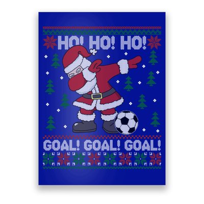 Dabbing Christmas Soccer Ho Santa Elf Ugly Xmas Sweater Cool Gift Poster