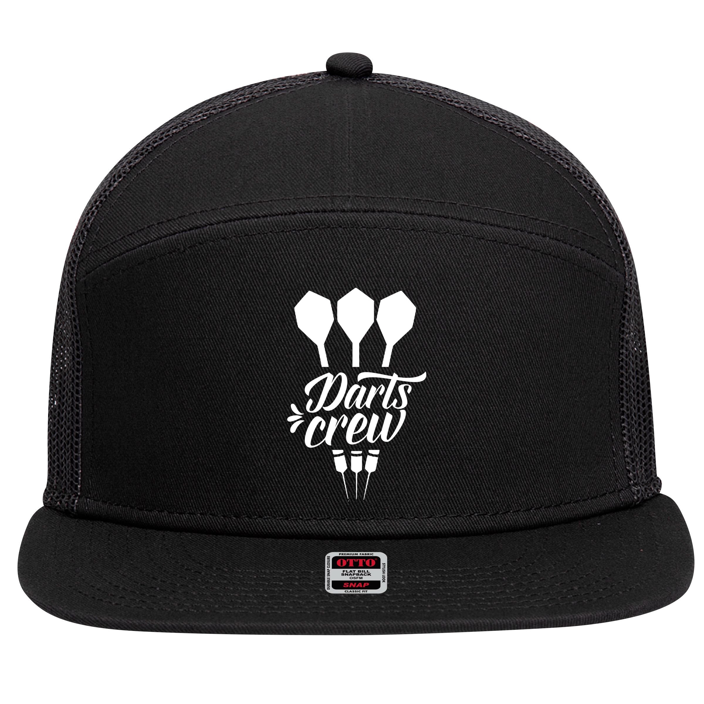 Darts Crew Squad Dart Team Gift 7 Panel Mesh Trucker Snapback Hat