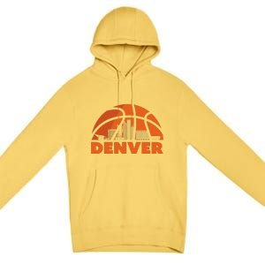 Denver City Skyline Colorado Basketball Fan Jersey Premium Pullover Hoodie