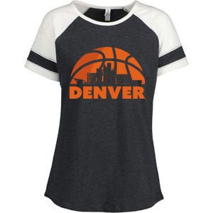 Denver City Skyline Colorado Basketball Fan Jersey Enza Ladies Jersey Colorblock Tee