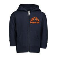 Denver City Skyline Colorado Basketball Fan Jersey Toddler Zip Fleece Hoodie