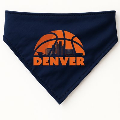 Denver City Skyline Colorado Basketball Fan Jersey USA-Made Doggie Bandana