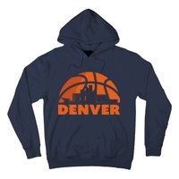 Denver City Skyline Colorado Basketball Fan Jersey Hoodie