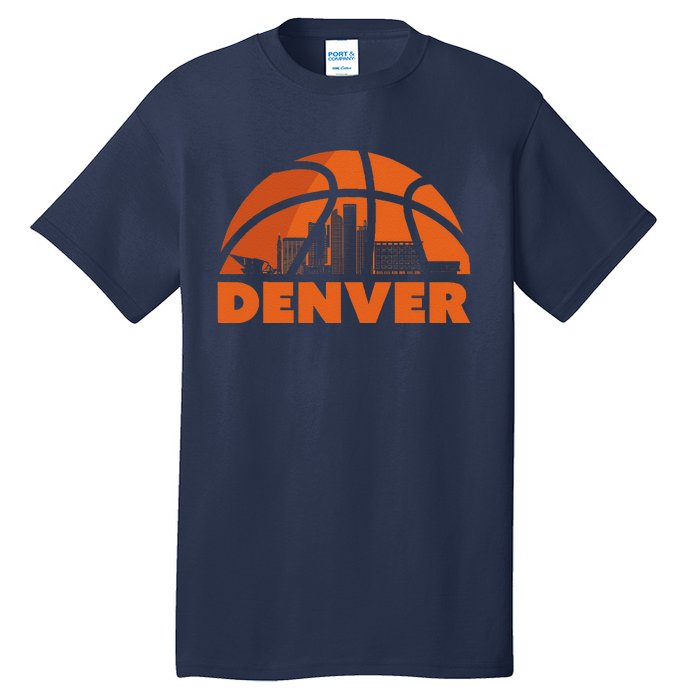 Denver City Skyline Colorado Basketball Fan Jersey Tall T-Shirt