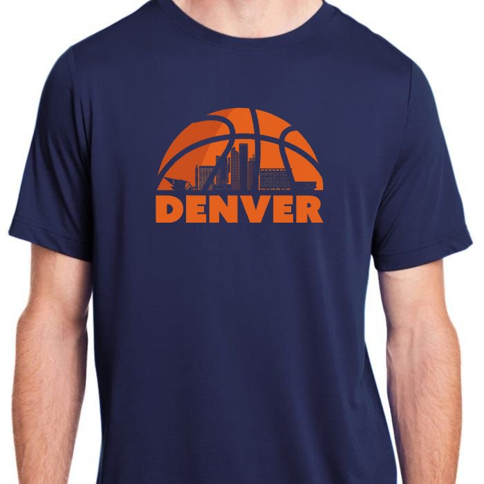 Denver City Skyline Colorado Basketball Fan Jersey Adult ChromaSoft Performance T-Shirt