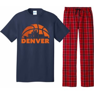 Denver City Skyline Colorado Basketball Fan Jersey Pajama Set