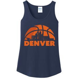 Denver City Skyline Colorado Basketball Fan Jersey Ladies Essential Tank