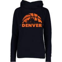 Denver City Skyline Colorado Basketball Fan Jersey Womens Funnel Neck Pullover Hood