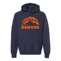 Denver City Skyline Colorado Basketball Fan Jersey Premium Hoodie