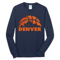 Denver City Skyline Colorado Basketball Fan Jersey Tall Long Sleeve T-Shirt