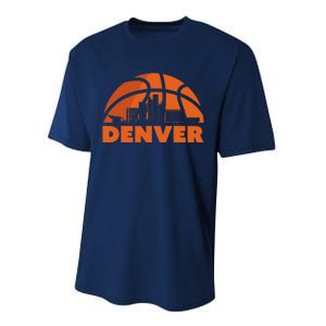 Denver City Skyline Colorado Basketball Fan Jersey Performance Sprint T-Shirt