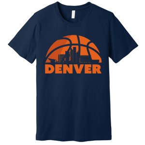 Denver City Skyline Colorado Basketball Fan Jersey Premium T-Shirt