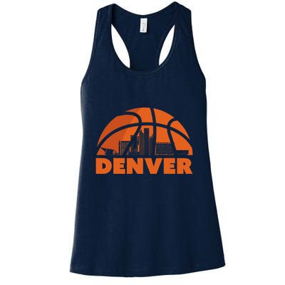 Denver City Skyline Colorado Basketball Fan Jersey Womens Tank Top