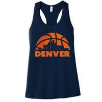 Denver City Skyline Colorado Basketball Fan Jersey Women's Racerback Tank