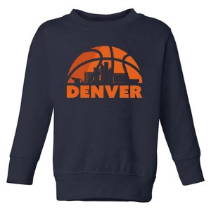 Denver City Skyline Colorado Basketball Fan Jersey Toddler Sweatshirt