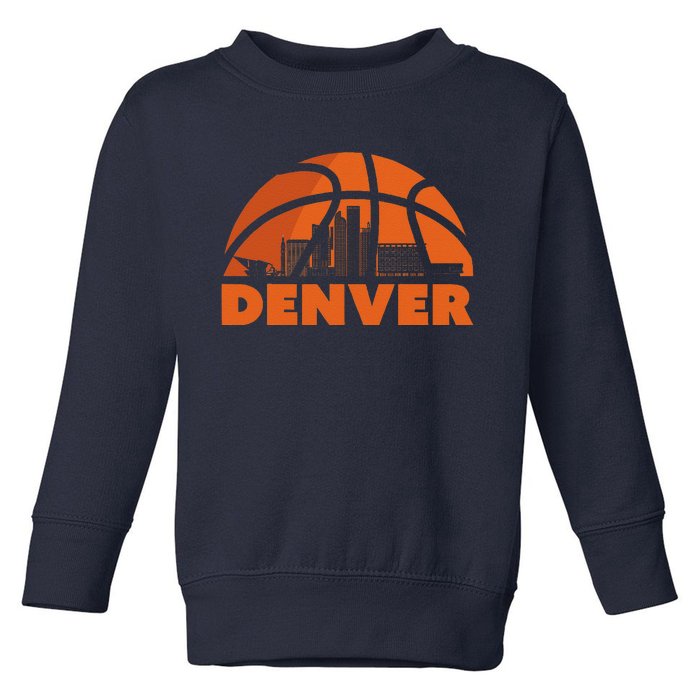 Denver City Skyline Colorado Basketball Fan Jersey Toddler Sweatshirt