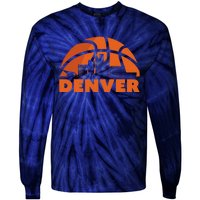 Denver City Skyline Colorado Basketball Fan Jersey Tie-Dye Long Sleeve Shirt