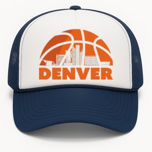 Denver City Skyline Colorado Basketball Fan Jersey Trucker Hat