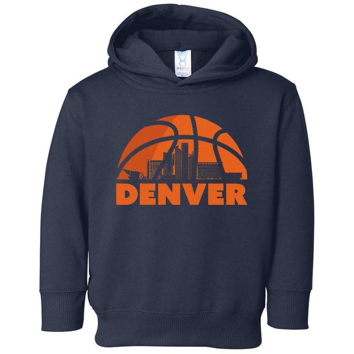 Denver City Skyline Colorado Basketball Fan Jersey Toddler Hoodie