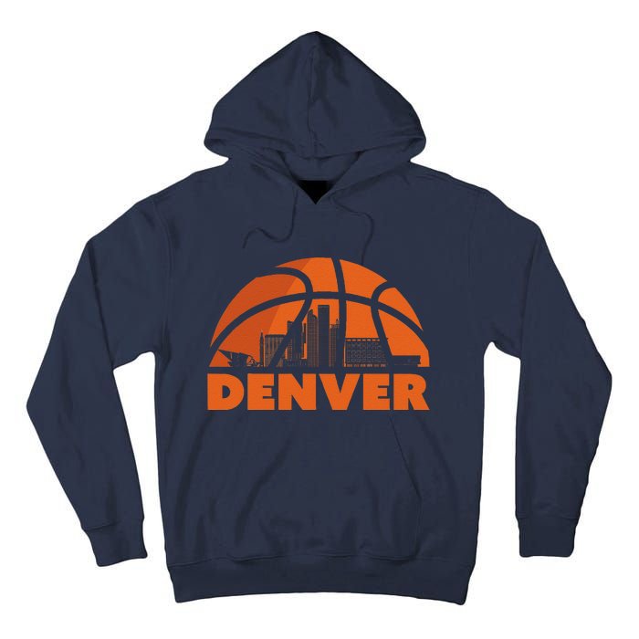 Denver City Skyline Colorado Basketball Fan Jersey Tall Hoodie