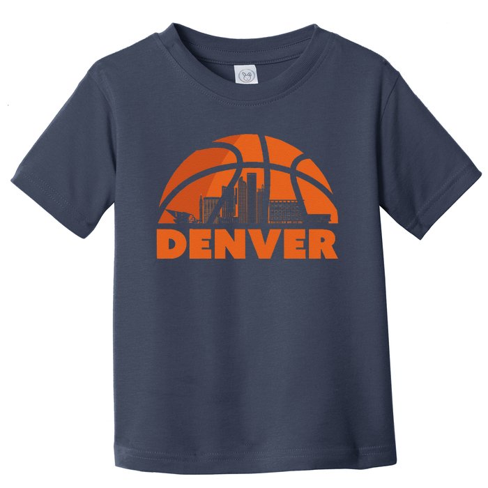 Denver City Skyline Colorado Basketball Fan Jersey Toddler T-Shirt