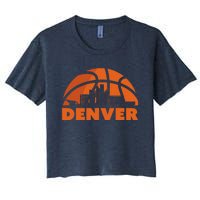 Denver City Skyline Colorado Basketball Fan Jersey Women's Crop Top Tee