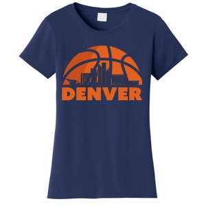 Denver City Skyline Colorado Basketball Fan Jersey Women's T-Shirt