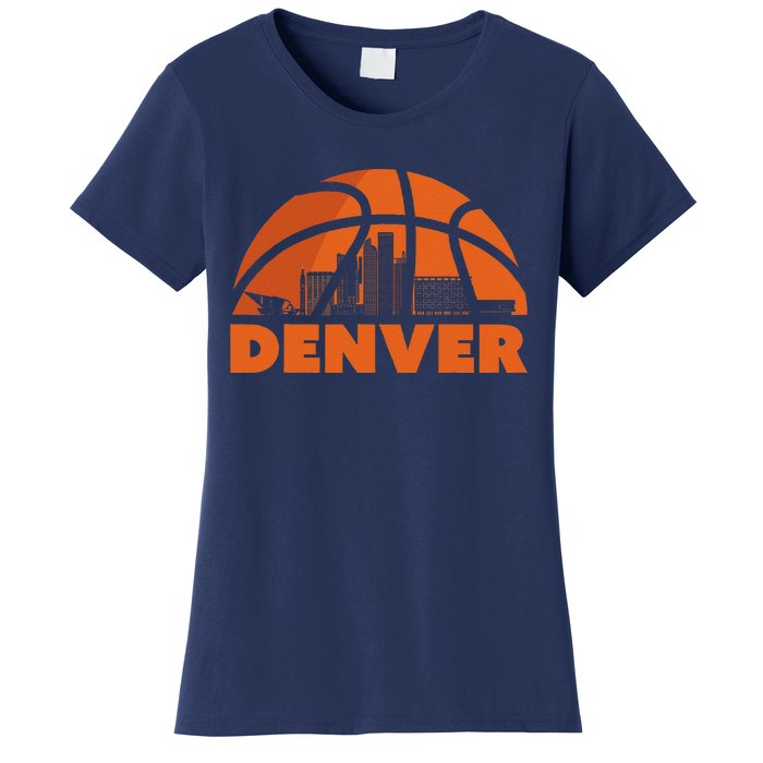 Denver City Skyline Colorado Basketball Fan Jersey Women's T-Shirt